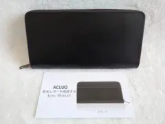 新品 栃木レザー 日本製 ラウンドファスナー 長財布 ブラック