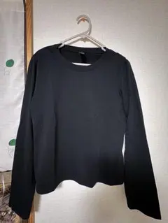 SHEINバックデザイン長袖カットソー ブラック Lサイズ