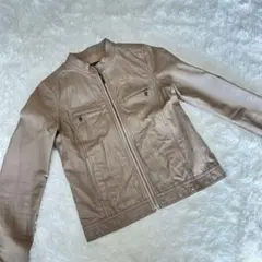 spick and span ベージュレザー ライダース ジャケット S 美品