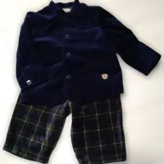 ミキハウス　ベルベット子供スーツ上下セット【100cm】のサムネイル