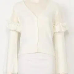 チュール袖ニットプルカーディガン LILY BROWN リリーブラウン 新品