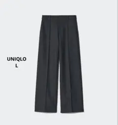 UNIQLO ブラッシュドジャージーワイドパンツ ダークグレー　L⚪︎479284