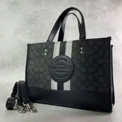 美品　コーチ　ショルダーバッグ　2way デンプシー　キャリーオール　ブラック