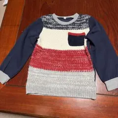 長袖カットソー ネイビー 赤 白 グレー