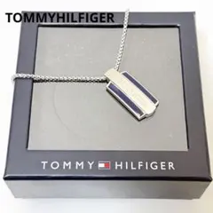 カ*ズ様 TOMMY HILFIGER ロゴ ブルーエナメル ペンダントネックレのサムネイル