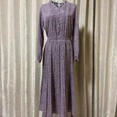 SHOO LA RUE シューラルー パープル プリーツ ワンピース 長袖