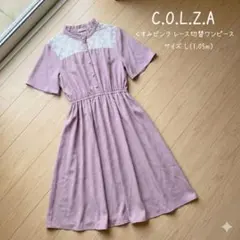 C.O.L.Z.A 薄紫 ワンピース　ウエストゴム　Lサイズ