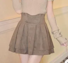 michellMacaron スエード美脚スカート モカベージュ XS