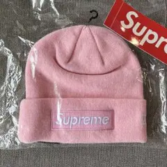 Supreme New Era Box Logo Beanie ピンク