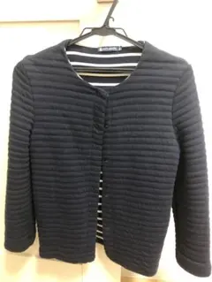 プチバトー　ノーカラージャケット　リバーシブル