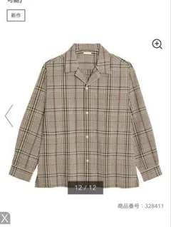 gu オープンカラーチェックシャツ