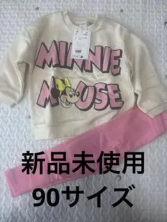 H&M×Disney 90cmミニーちゃん裏起毛トレーナーとレギンスセットアップ