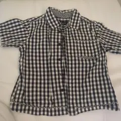 ☆COMME CA ISM 半袖シャツ 120A ブラック・ホワイトチェック