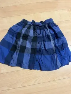 BURBERRY青系チェック プリーツスカート 18サイズ