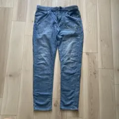 【美品】ユニクロUNIQLOメンズL デニム風スウェットパンツ　リラックスパンツ