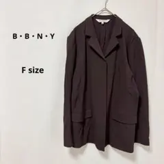 B・B・N・Y テーラードジャケット　F ブラウン　麻ブレンド　レナウン　日本製のサムネイル