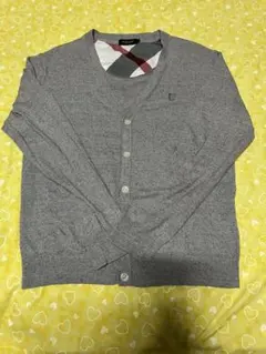 ブラックレーベル　クレストブリッジ　ニットカーディガン　ボタン付き　グレー　M