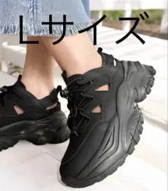 美品✨アメプラフラットアップサンダル orMORE黒 厚底サンダル