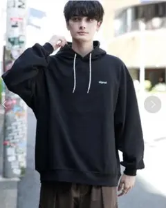 SIGNAL SPORTS‪☆ブラックオーバーサイズパーカー