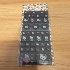 シール処分サンリオ①ハローキティタイルシール　ブラック・豹柄