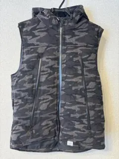 ベスト カモフラージュ フード付き XLサイズ 迷彩 メンズ
