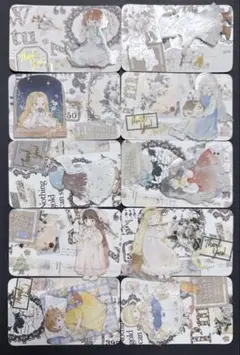 サンキューカード ハンドメイド コラージュ 名刺サイズ10枚