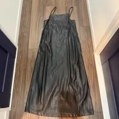 searoomlynn レザーワンピース　キャミワンピース　ブラック　M
