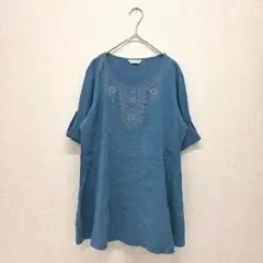 Ralph Evans トップス チュニック カットソー 綿100 ブルー L