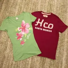 Hollister Tシャツセット（緑・赤）