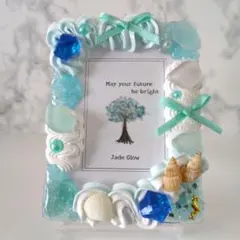 硬質ケースデコ トレカケース 推し活 水色 ホイップデコ レジン 海【18】