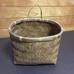 竹製 中型バスケット 取っ手付き