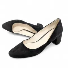 美品 コールハーン パンプス スエード ブラック 23.5cm アーモンドトゥ