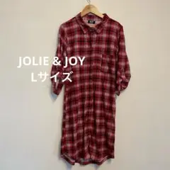 USA古着 JOLIE & JOY チェック柄 シャツワンピース Lサイズ