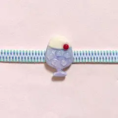 パープル クリームソーダ 帯留め ブローチ レトロ 喫茶 紫