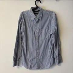 ユニクロ　UNIQLO ストライプ長袖シャツ Sサイズ　ブルーホワイト