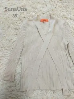 蘇那烏那 羅紋領結針織衫 長袖 38 M