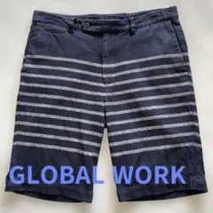 グローバルワーク メンズ ネイビーストライプ ショートパンツ Ｌ