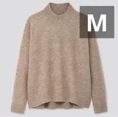 ユニクロ　レディース　スフレヤーンモックネックセーター　ベージュ　M