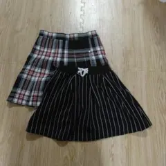 チェック柄とストライプ柄スカートセット 150