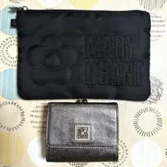 MARY QUANTナイロンブラックポーチ &CLATHAS コンパクト財布