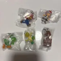 マリオキャラクター5体セットめじるしアクセサリー