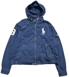 ポロ ラルフローレン ビッグポニー ジップアップパーカー ネイビー L