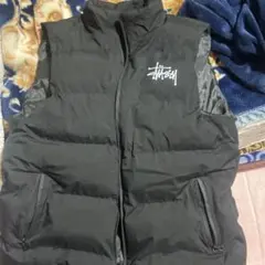 Stussy ブラック ダウンベスト 3XL
