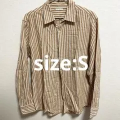 シャツ、ストライプシャツ、春用、カジュアル、【ほぼ未使用】【GU】（14）