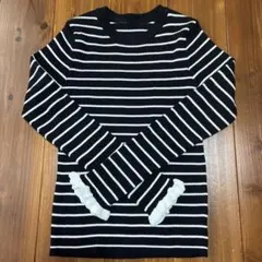 きなこっこ コラボ 袖フリル ボーダーリブニット Lサイズ しまむら