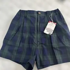 ファミリア　ネイビー系チェック 半ズボン 160