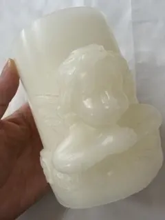 天使の彫刻キャンドル風のアンティークなライト