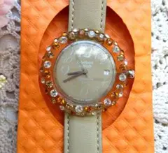 未使用 bonbon watch 腕時計 ラインストーン ベージュ レディース bonbon watch ストーン装飾 ボンボンウォッチ ジャンクセット