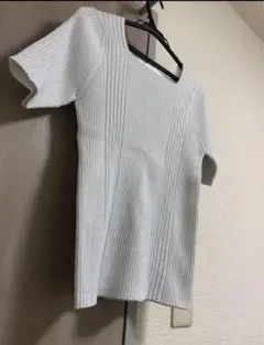 ラメ入　スクエアネックランダムリブニットプルオーバー　tocco closet