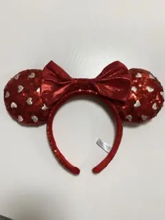 ディズニー　ミニー　スパンコール　カチューシャ　ハート　クリスマス